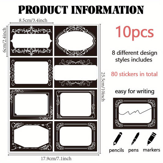 10sheets Flower PVC Waterproof Blank Label Stickers Writable Adhesive Label Rectangle Floral Sticker: 85x60mm 8pcs\u002F sheet Craft Supplies & Stickers Handmade Set
