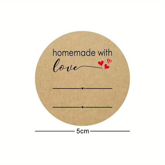 500pcs Jar Labels Stickers Homemade with Love with Lines Writable Self- Adhesive Stickers Labels for Storage Bin Food Container Cosmetic Oil Spice Bottle Canning Crafts Organizing Gift Price Tags