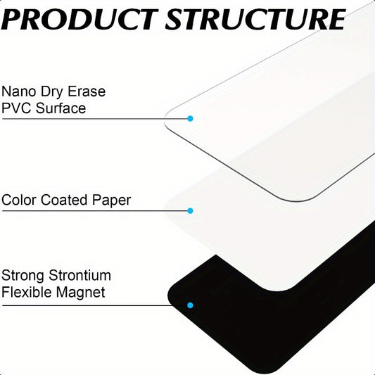 72pcs Magnetic Dry Erase Labels 3.2x1.2 Inches White Blank Writable Reusable Name Tag Stickers for Classroom Home Office Refrigerator