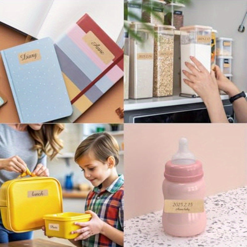Kraft Label Stickers Removable Writable Gift Labels SelfAdhesive Brown Labels for Essential Oil Bottle Jars Food Storage or Gift Decoration 2 Size 300 Sheet