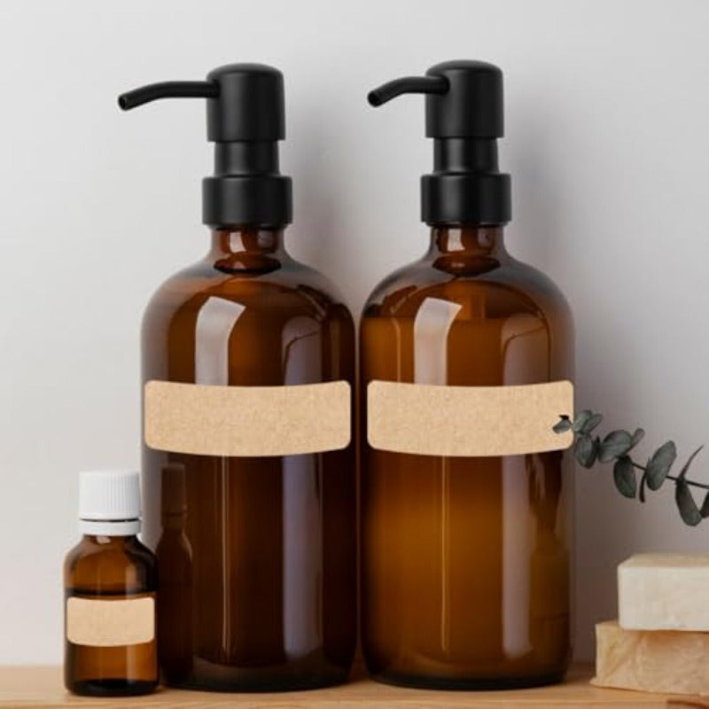 Kraft Label Stickers Removable Writable Gift Labels SelfAdhesive Brown Labels for Essential Oil Bottle Jars Food Storage or Gift Decoration 2 Size 300 Sheet